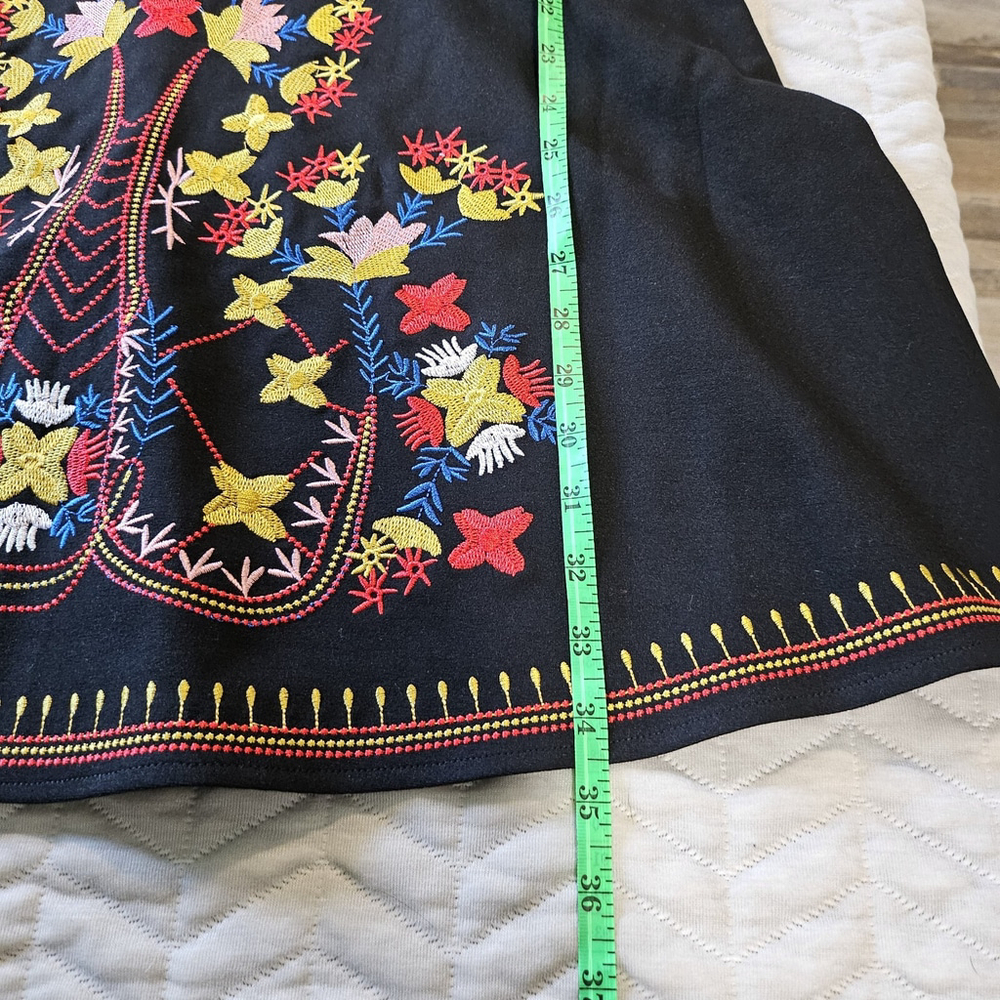 Lai Meng Five Cats Artsy Popover Embroidered Floral Fit Flare Womens Size L NWT - Picture 12 of 16